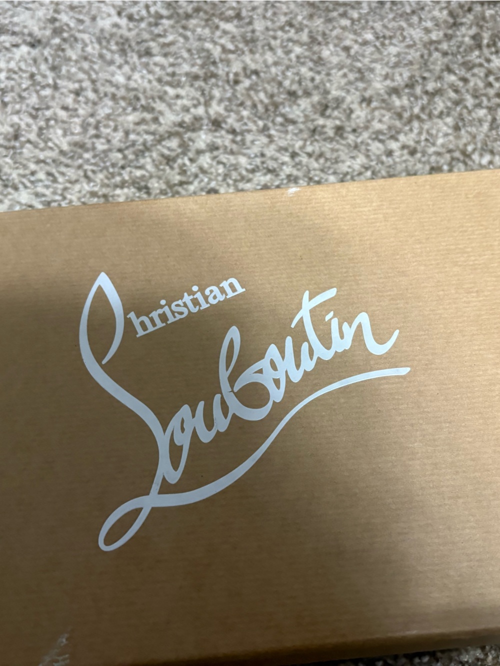 Christian Louboutin Tan Box with White Logo